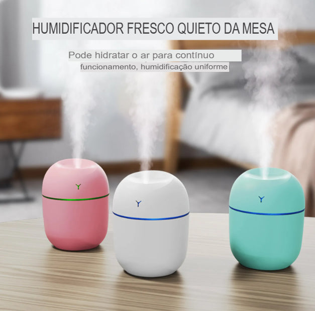 Umidificador portátil. Desligamento automático. Com led.